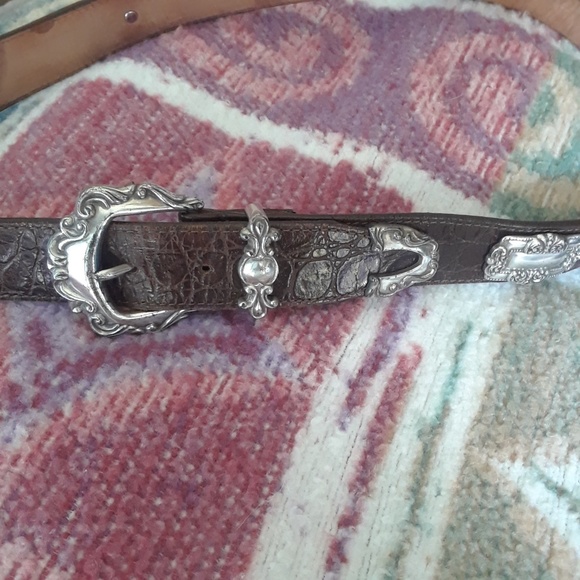 Brighton Western Style Belt with Silver Conchos - Picture 2 of 7